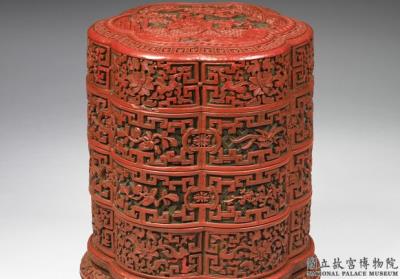 图片[2]-Three tiered set of carved polychrome lacquer boxes in the shape of six lobes, Qing dynasty (1644-1911)-China Archive